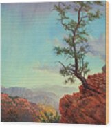 Lone Tree Struggle Wood Print