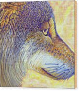 Lone Wolf Wisdom Wood Print