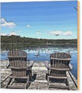 Long Lake Chairs Wood Print