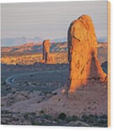 Looking Down On Arches National Park In Moab Utah Wood Print