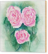 Loose Roses 1 - Pink Roses Wood Print