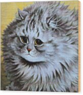 Louis Wain Cat Print - Amusing Edwardian Cat Art Wood Print