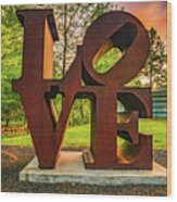 Love Sculpture At Sunrise Wood Print