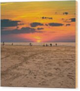 Lovely Sunset Before And After Valentine Day..jurmala Beach Latvia Wood Print
