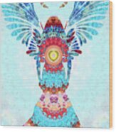 Loving Angel - Spiritual Mandala Art - Sharon Cummings Wood Print