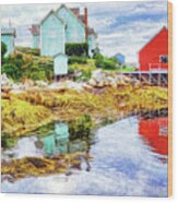 Low Tide At Peggy's Cove Wood Print