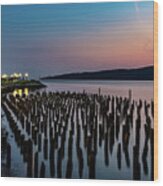 Low Tide On The Hudson Wood Print