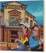 Lucky Luke And Morris Painting Wood Print