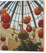 Lunar New Year Ornaments Bellagio, Las Vegas Wood Print