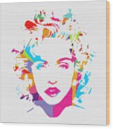 Madonna 2 Pop Art Wood Print