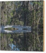 Magnolia Plantation - Long White Bridge Wood Print