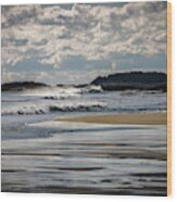 Maine Coast Beach Wood Print