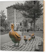 Make Way For Ducklings Statues - Boston Mallard Family Wood Print
