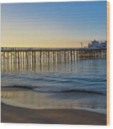 Malibu Pier At Sunrise Wood Print