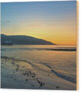 Malibu Surfrider Beach Sunrise Wood Print