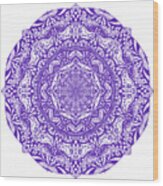 Mandala Of Purple Pleasures Wood Print