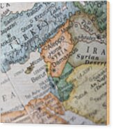 Map Of Turkey And The Middle East Wood Print