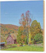 Maple Grove Farm Vermont Fall Colors Wood Print