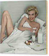 Marilyn Monroe's Breakfast Wood Print