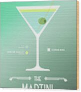 Martini Cocktail - Modern Wood Print