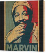 Marvin Gaye Pop Art Wood Print