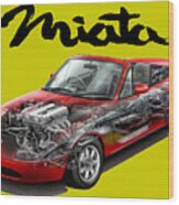 Mazda MX-5, Eunos Roadster 2.0L BP DOHC I4 Mazdaspeed C-Spec engine.  Cutaway car art Poster by Vladyslav Shapovalenko - Fine Art America