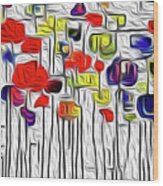 Maze Of Flowers Wood Print