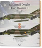 Mcdonnell Douglas F-4c Phantoms Wood Print