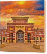 Mckinney Boyd High School At Sunset - Digital Painting Wood Print