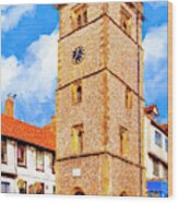 Medieval English Village Clock Tower - St Albans Wood Print