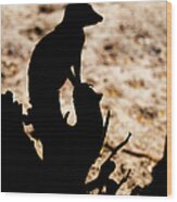 Meerkat Sentry Silhouette Wood Print