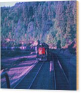 Vintage Railroad - Sd45 8890 Meeting A Freight Train Wood Print
