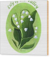 Megan's Lily Of The Valley Oval Wood Print