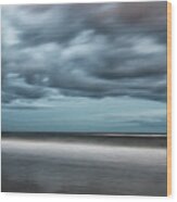 Menacing Clouds Over Atlantic Beach Wood Print