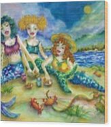 Mermaid Picnic Wood Print