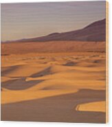 Mesquite Dunes Sunset Wood Print