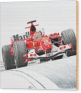 Michael Schumacher Ferrari F2004 Wood Print