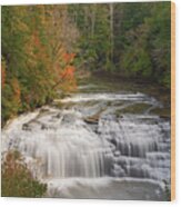 Middle Falls Wood Print