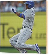 Mike Moustakas And Alcides Escobar Wood Print