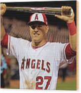Mike Trout Wood Print