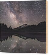 Milky Way At Mt. Bachelor Wood Print