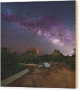 Milky Way From Yavapai Vista Wood Print