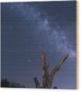 Milky Way Over The Desert 2 Wood Print