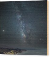 Milky Way Over The Pier Wood Print