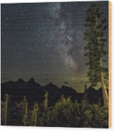 Milky Way Over The Tatoosh Range At Mount Rainier Wood Print