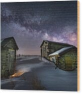 Milky Way Rising Over Ghost Town Wood Print