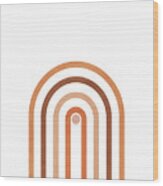 Minimal Geometric Arch 1 - Mid Century Modern - Half Circle Arch - Scandinavian - Brown, White Wood Print
