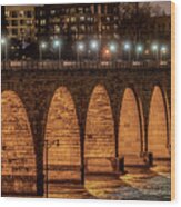 Minneapolis Stone Arch Bridge Wood Print