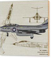 Minnesota F-101 - Profile Art Wood Print