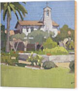 Mission Fountain And Courtyard - Mission San Juan Capistrano, California Wood Print